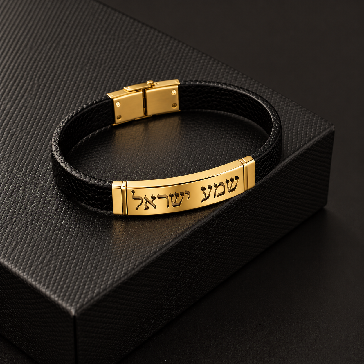 צמיד לגבר שמע ישראל בציפוי זהב 12k